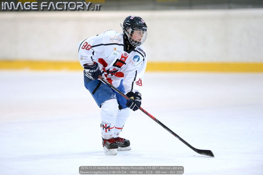 2015-11-21 Aosta B-Hockey Milano Rossoblu U14 0871 Alessia Labruna